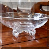 G02. Steuben glass footed bowl. 8”w 